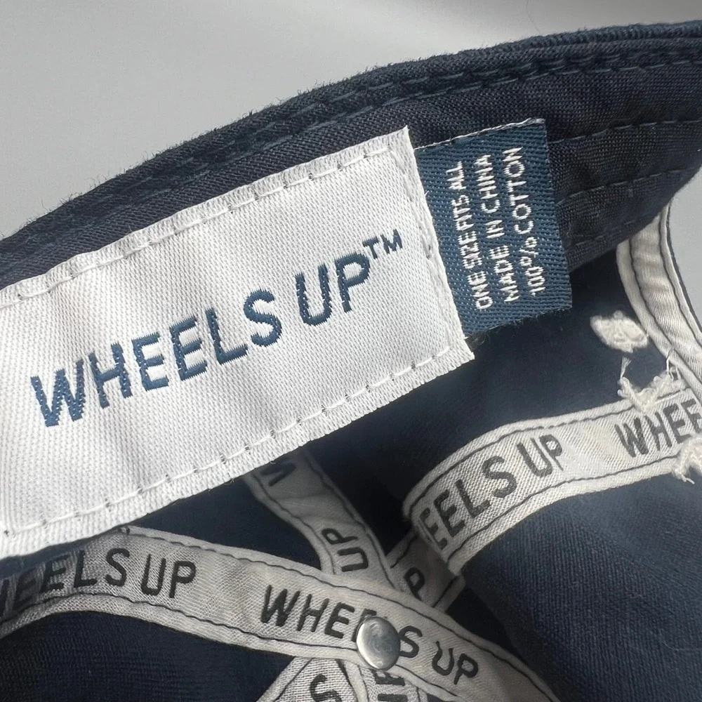 Wheels Up Private Aviation Baseball Cap Navy Blue Cotton Adjustable Hat 8760 USA